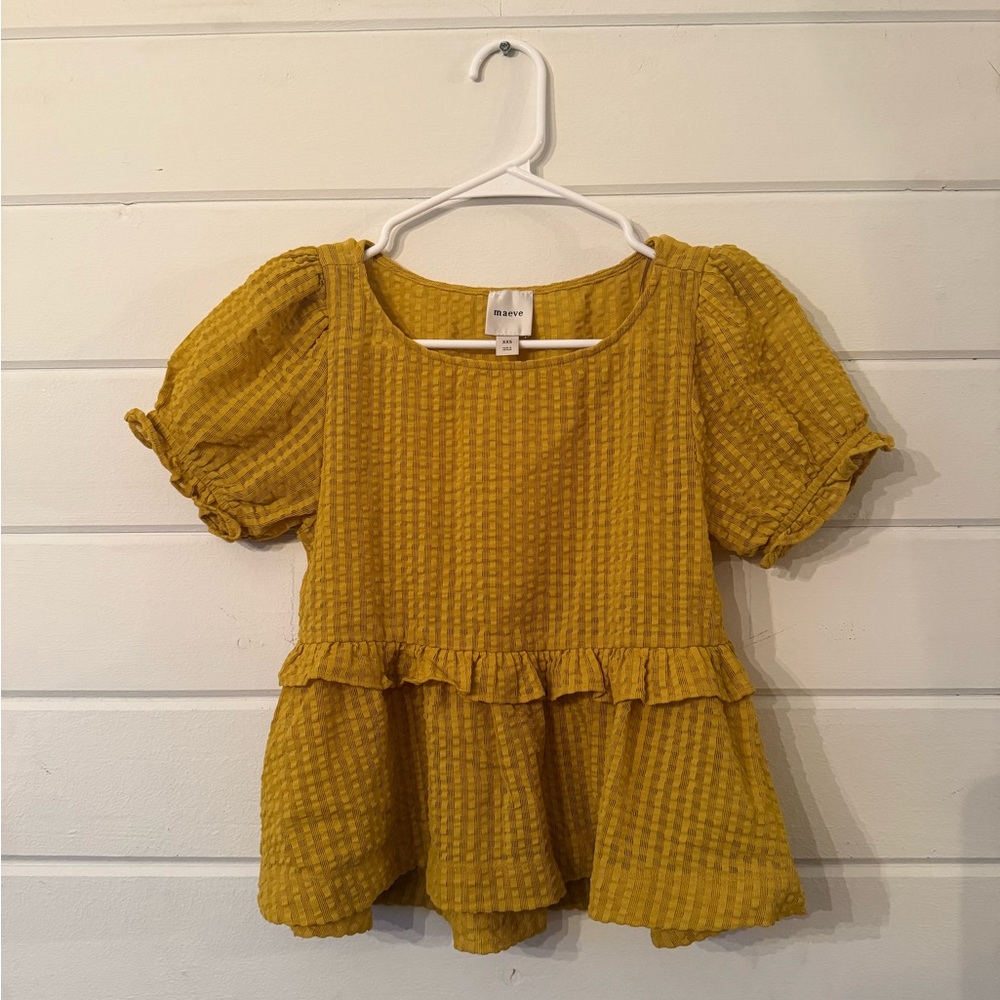 Maeve Yellow Ruffle Blouse
